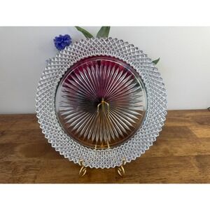 Anchor Hocking Miss America Depression Glass Plate Clear Vintage Diamond Pattern